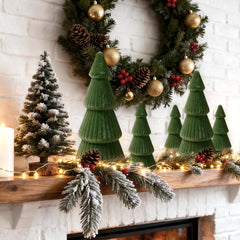 OuMuaMua velvet cones form a tiered display ideal for tabletops.