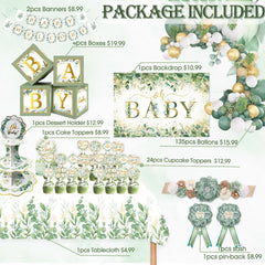 OUNIY sage green baby boxes arranged as versatile centerpiece accents