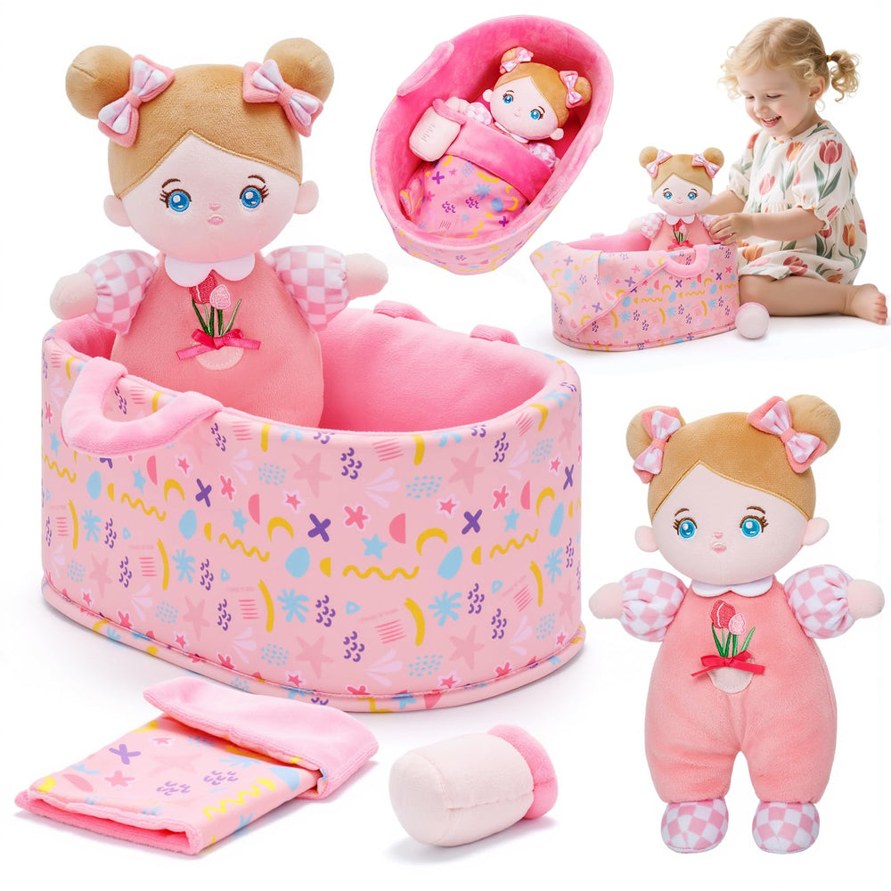 OUOZZZ 10-inch soft baby doll close-up for nurturing play and imaginative caregiving