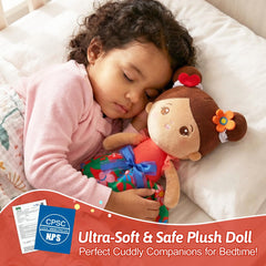 OUOZZZ doll close-up face shows gentle expression for imaginative play.