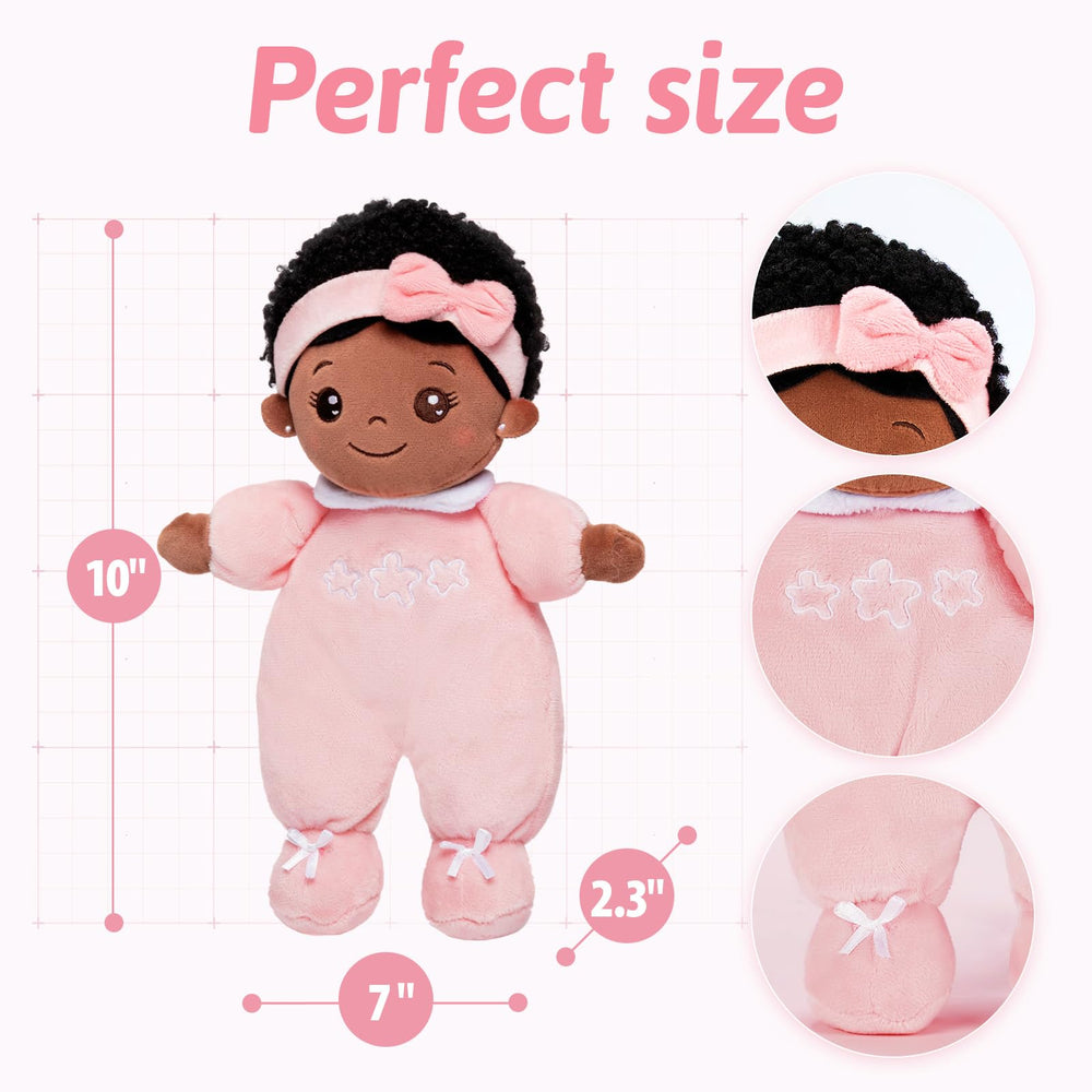 OUOZZZ black baby doll hugging a child demonstrates comforting role play during playtime