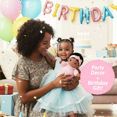 OUOZZZ black baby doll in a gift ready box for easy gifting