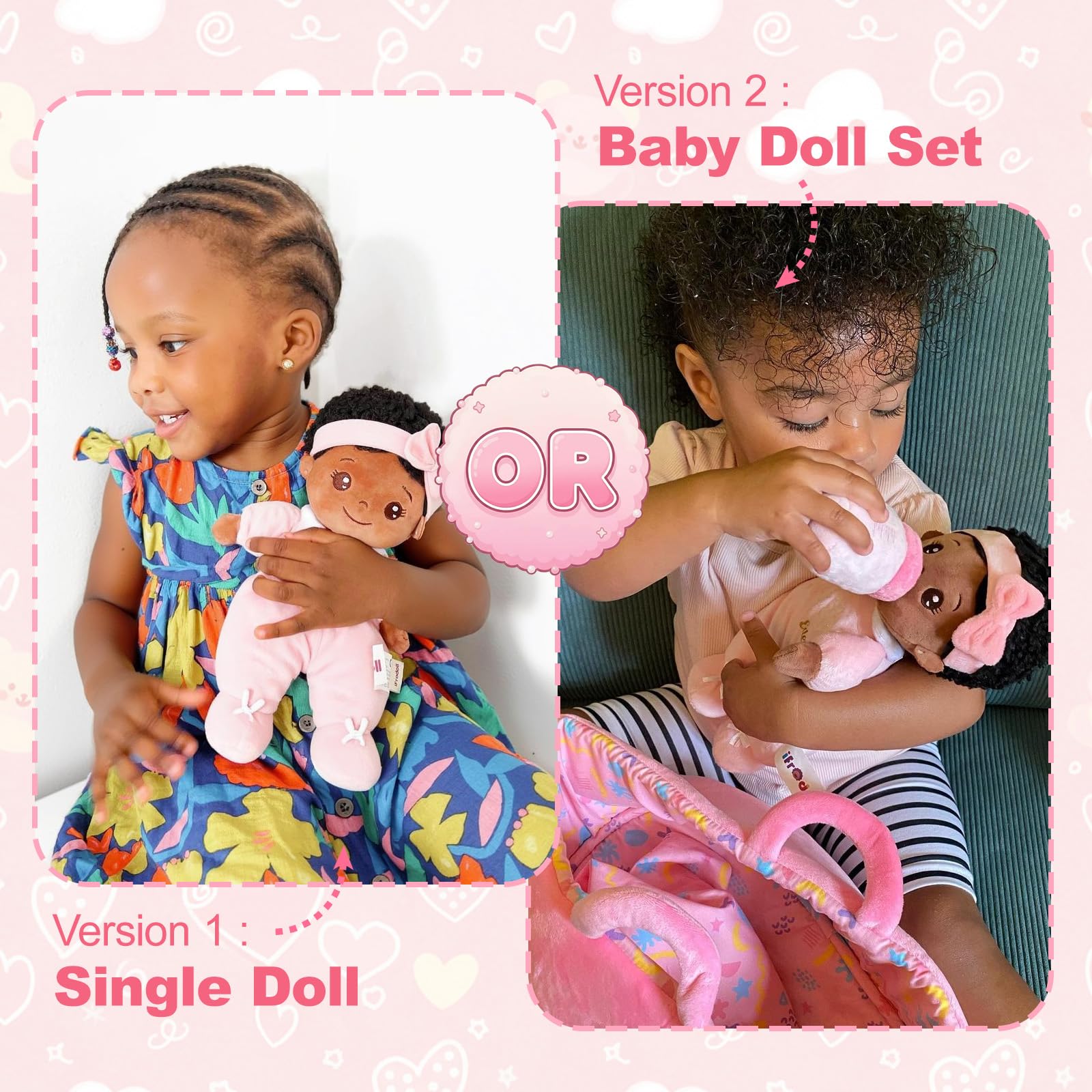 OUOZZZ black baby doll soft fabric texture highlights daily comfort