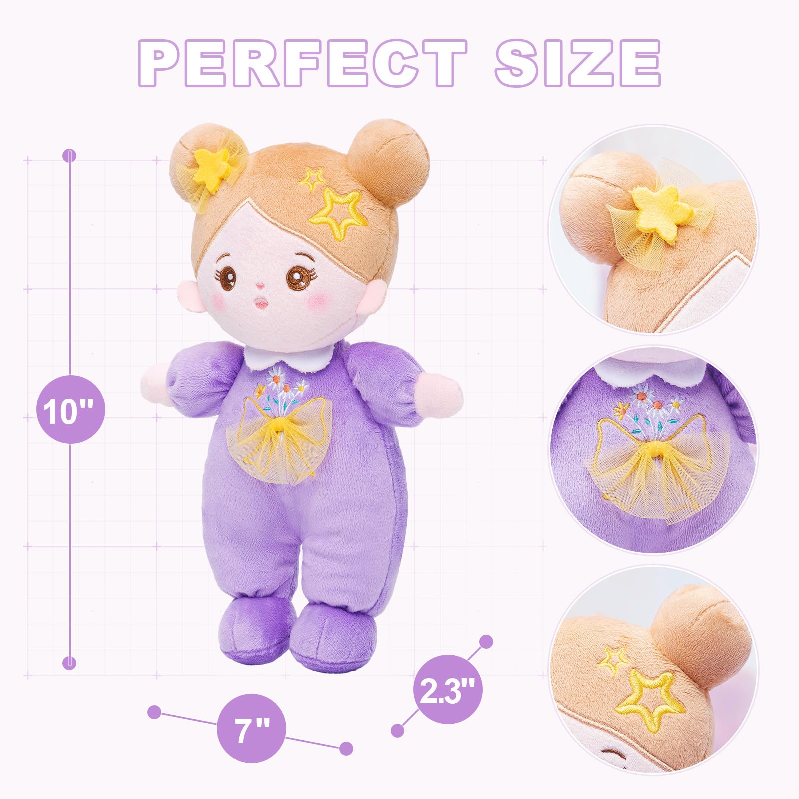 OUOZZZ Soft Baby Doll in arms during playtime supports imaginative games.