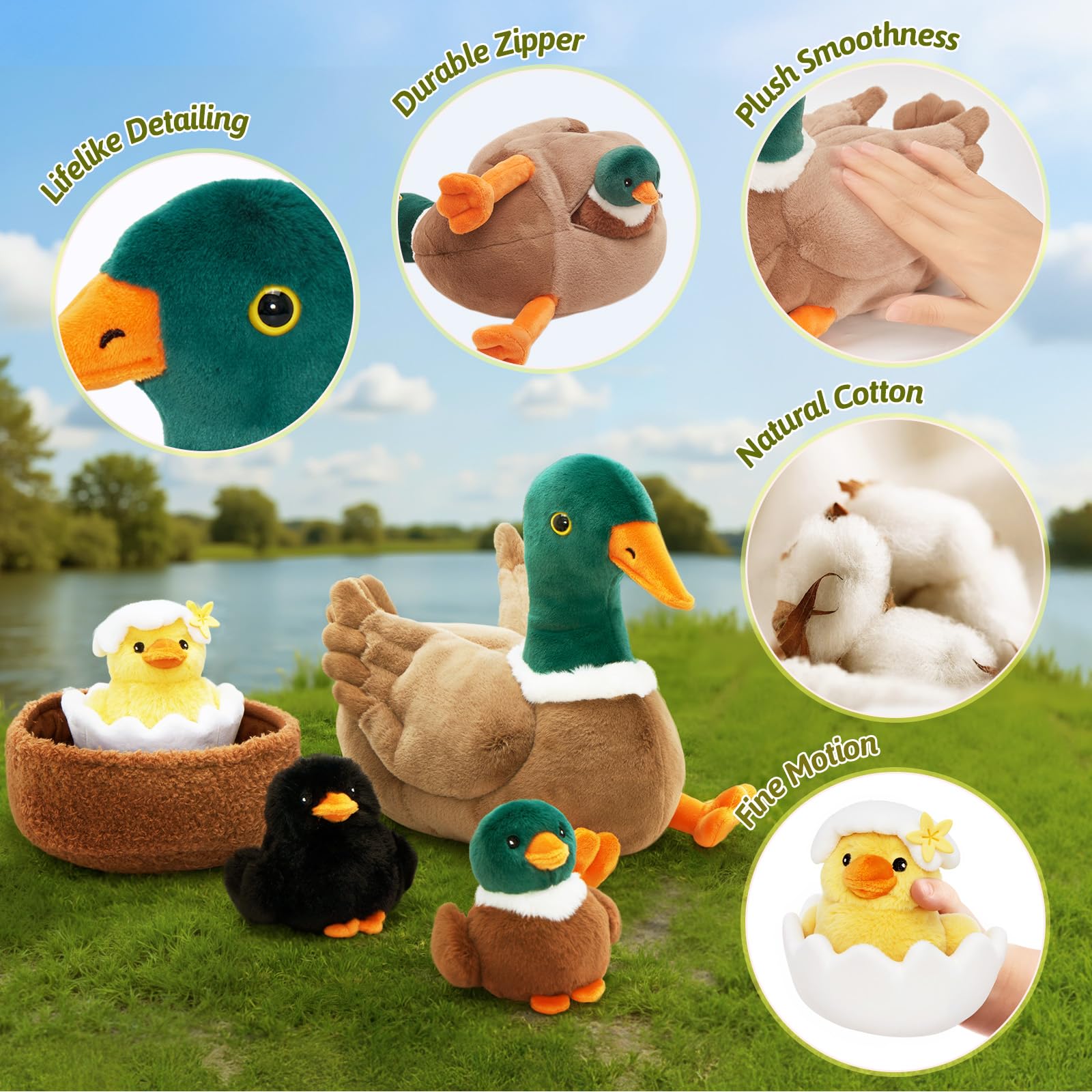 OUOZZZ plush duck doubles as bedtime decor for a cozy room.