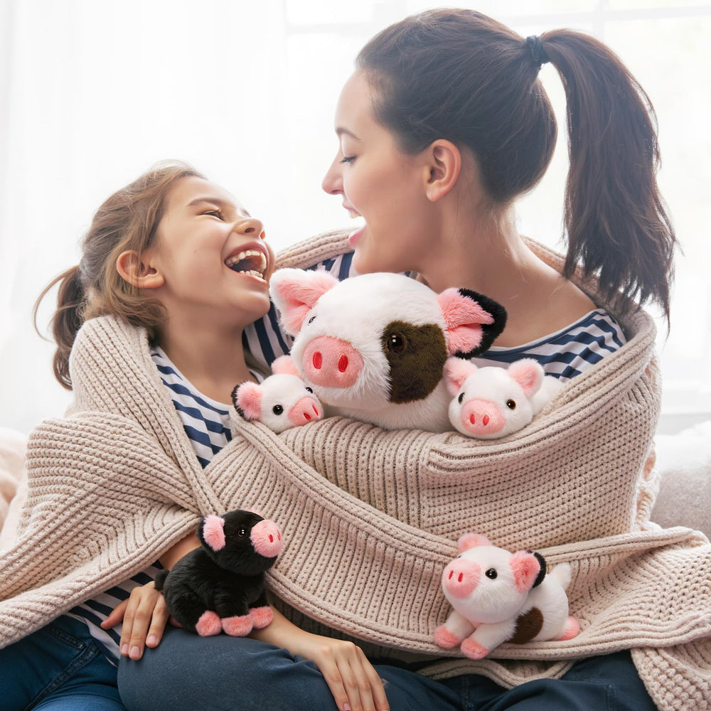 Compact pig plush makes a thoughtful gift for birthdays.
