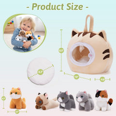 OUOZZZ interactive cat house door opening for easy kitten toy retrieval