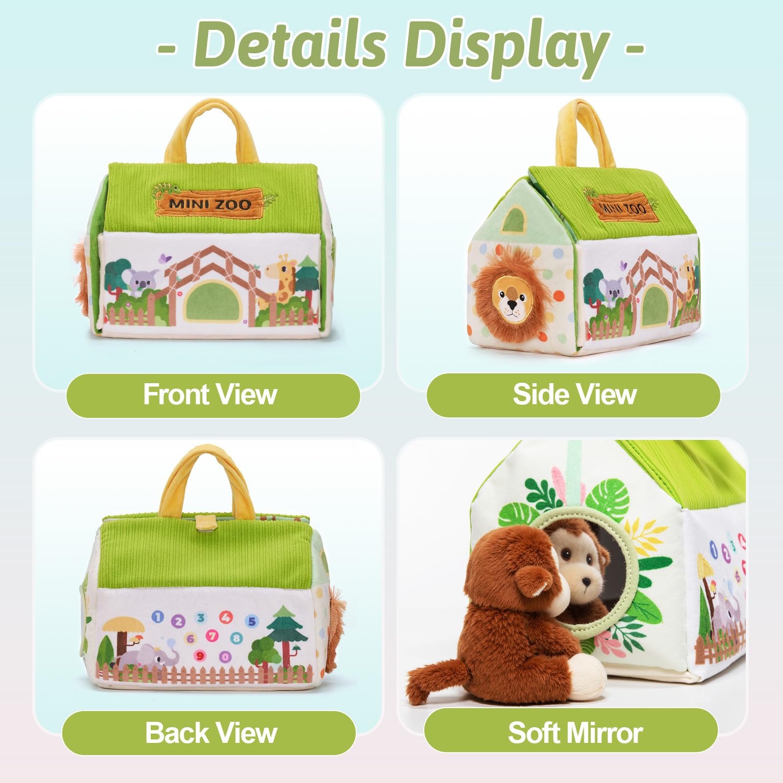 OUOZZZ Mini Zoo machine washable fabrics for easy cleanup after adventures.