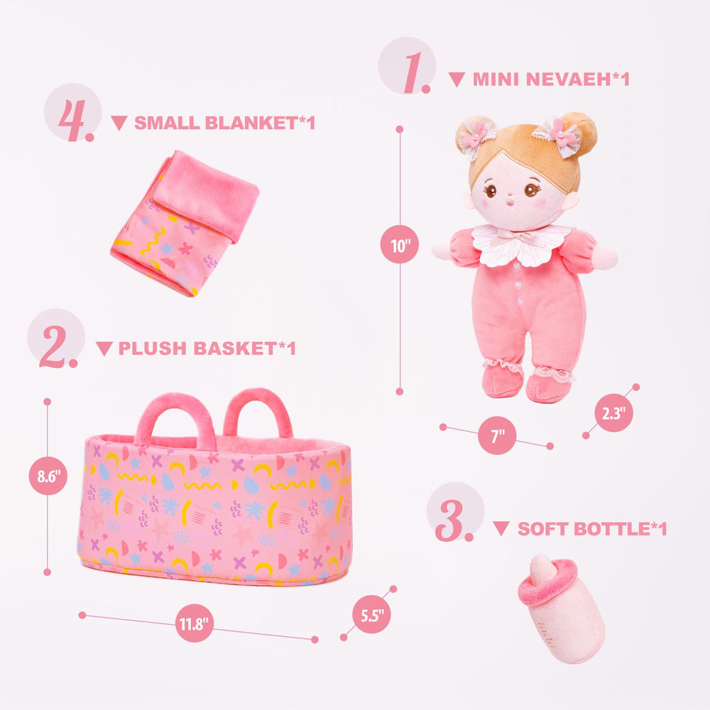 OUOZZZ plush baby doll with soft fabric for pretend caregiving