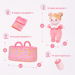 OUOZZZ plush baby doll with soft fabric for pretend caregiving