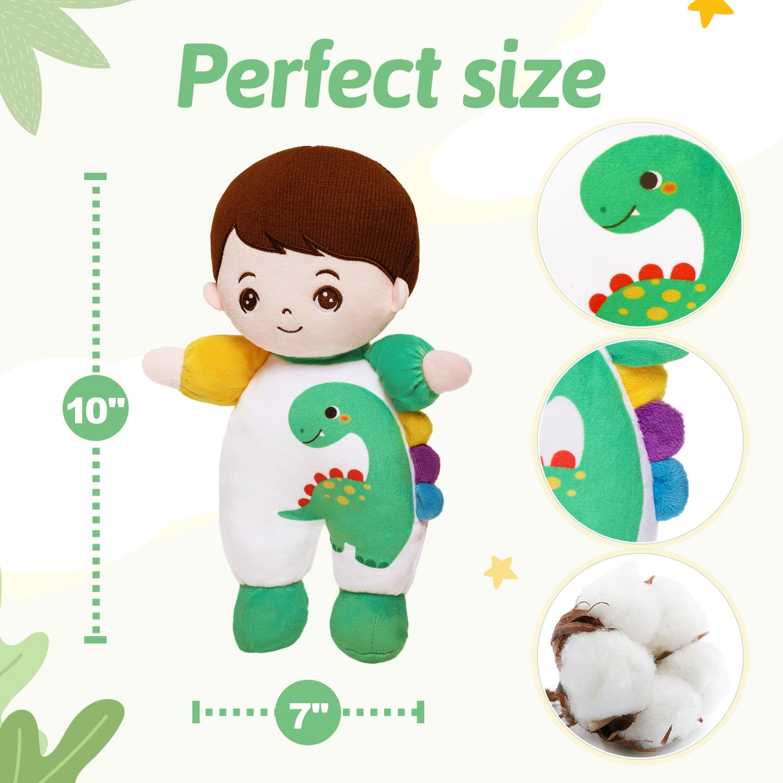 OUOZZZ soft boy doll in small hands for cozy playtime and imaginative caregiving