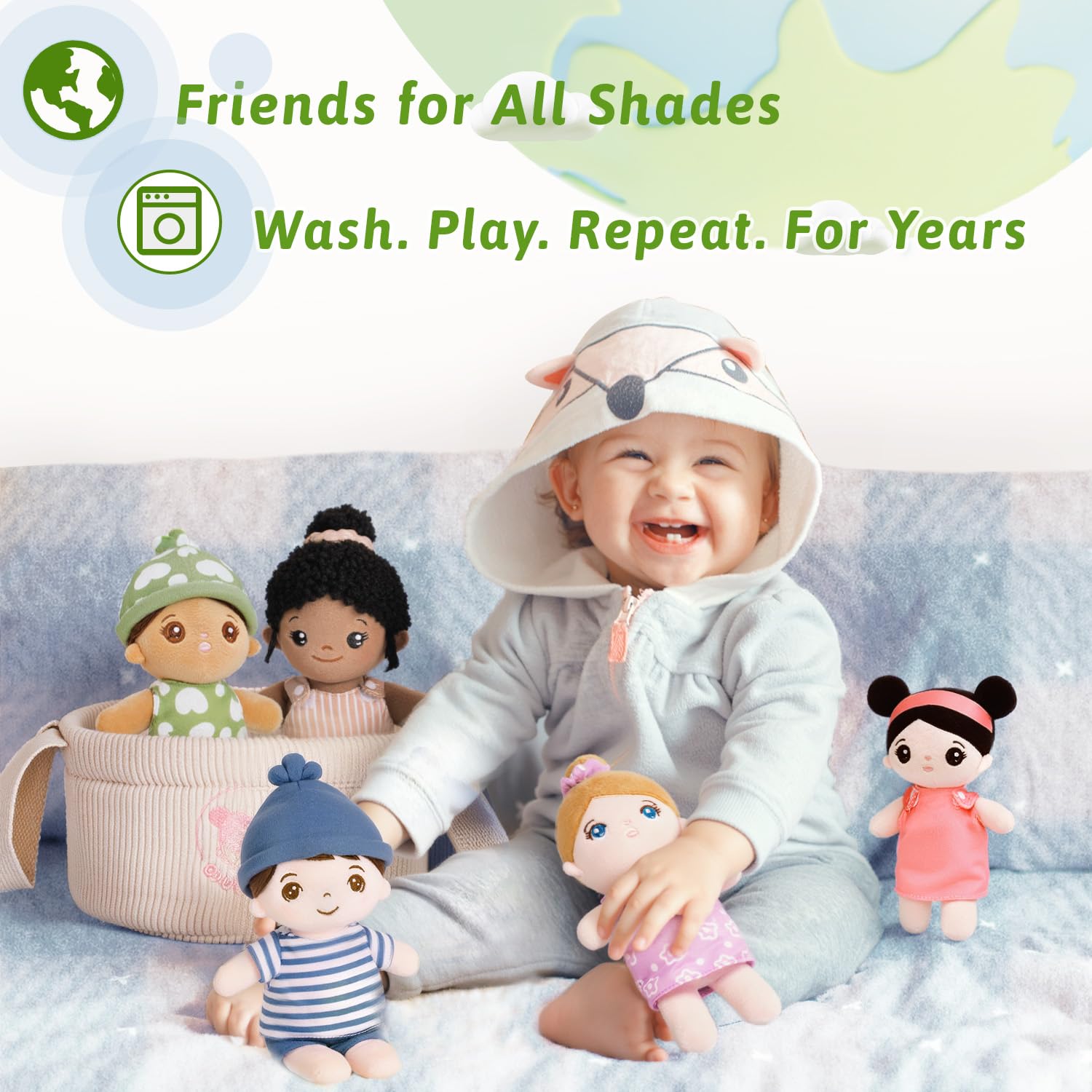 OUOZZZ storage basket keeps toys organized during trips and home time.