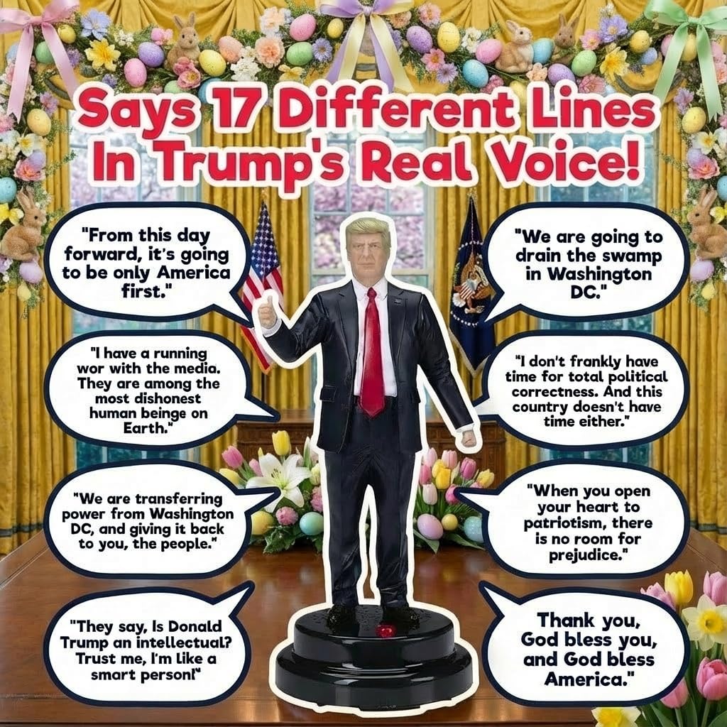 Our Friendly Forest Donald Trump Talking Figure delivers crystal-clear audio for desk humor.
