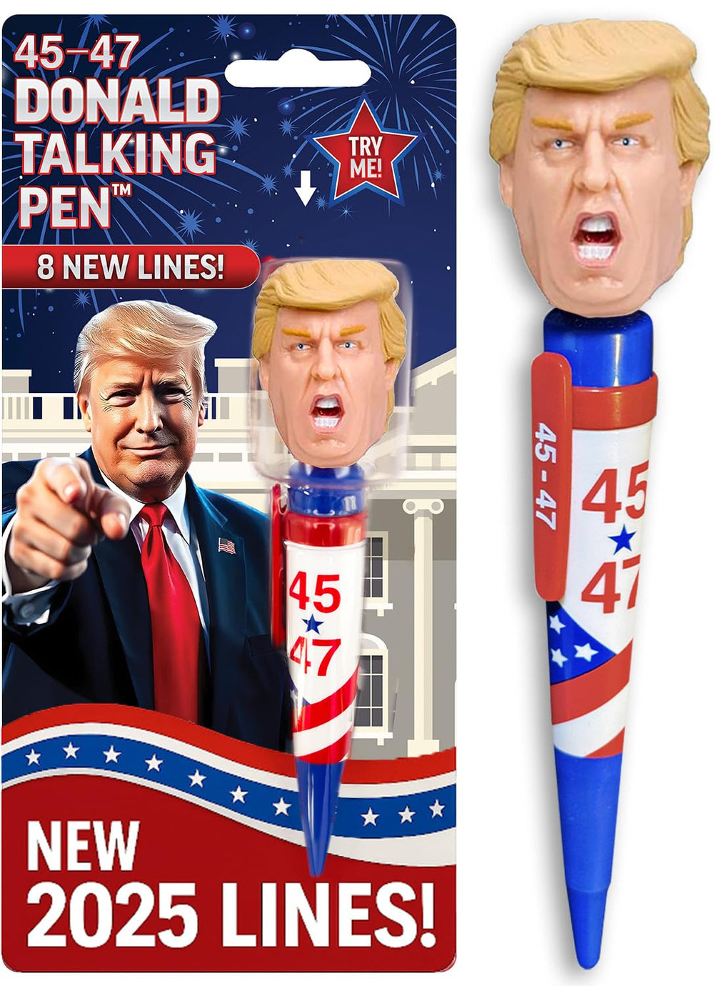 Our Friendly Forest Trump talking pen activates with a hair-press to reveal real quotes.