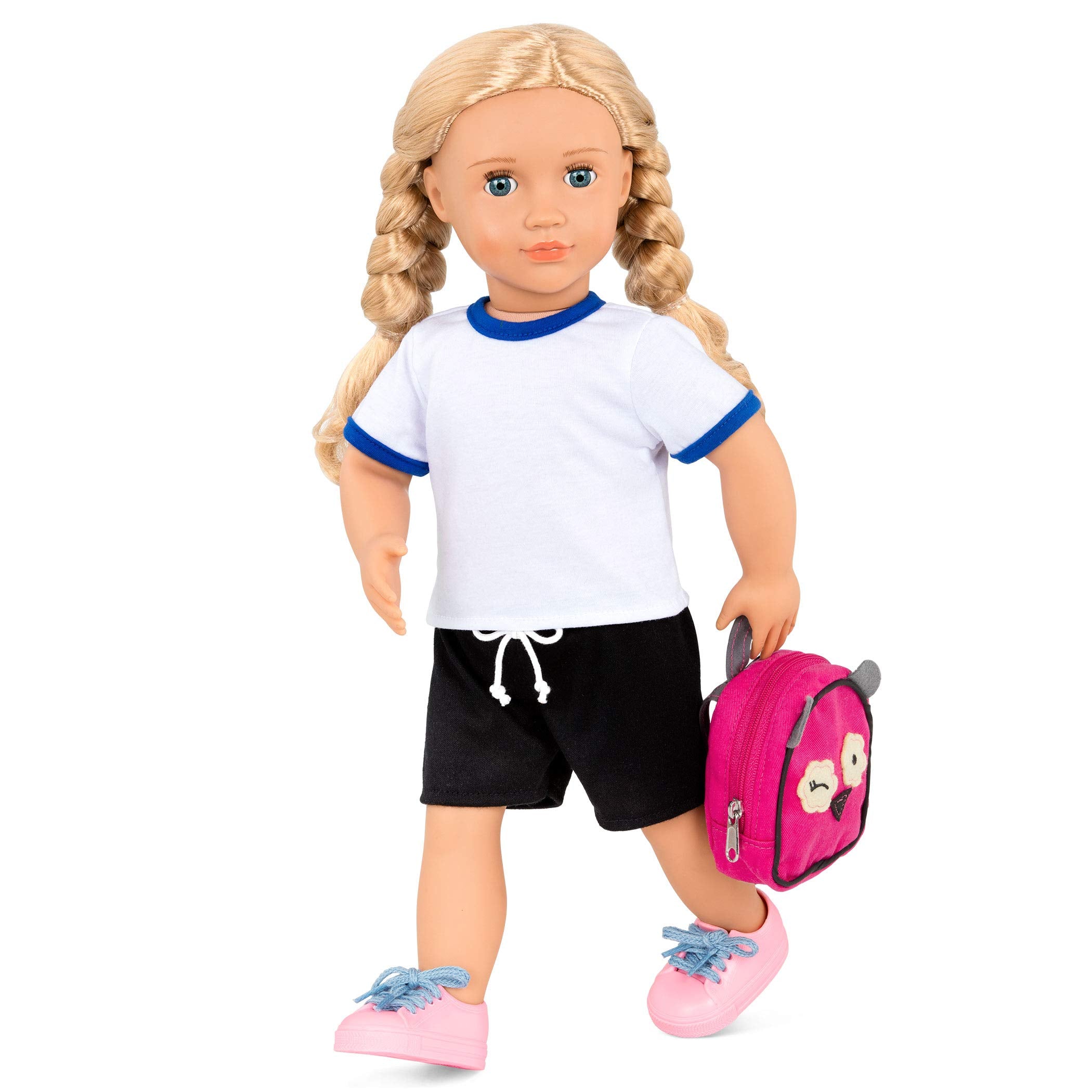 Our Generation Hally with a school bag supports classroom role-play