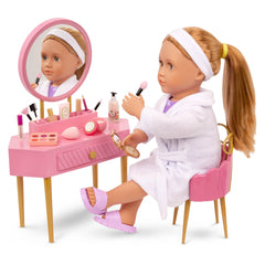 Our Generation lip gloss with brush invites pretend beauty routines.