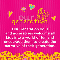 Our Generation school desk set post-it notes for labels and reminders during play.