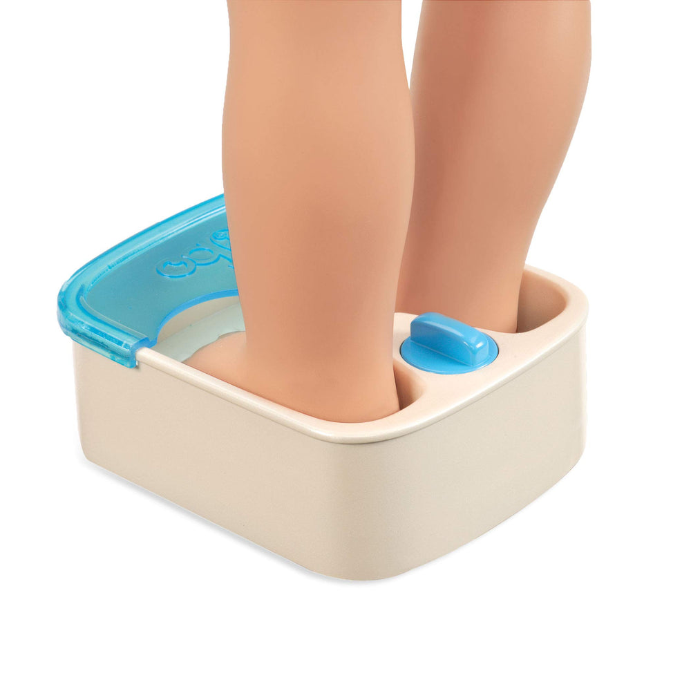 Our Generation Spa Day Set slippers add cozy details to doll spa routine.