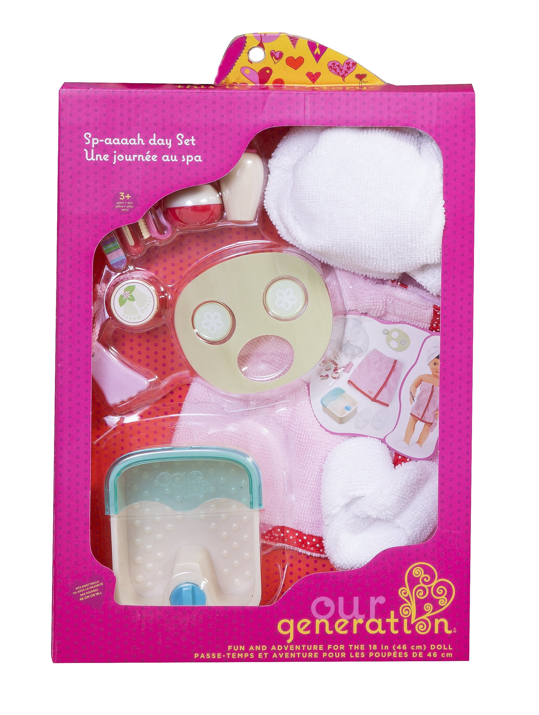 Our Generation Spa Day Set spa accessories for pretend pampering play.