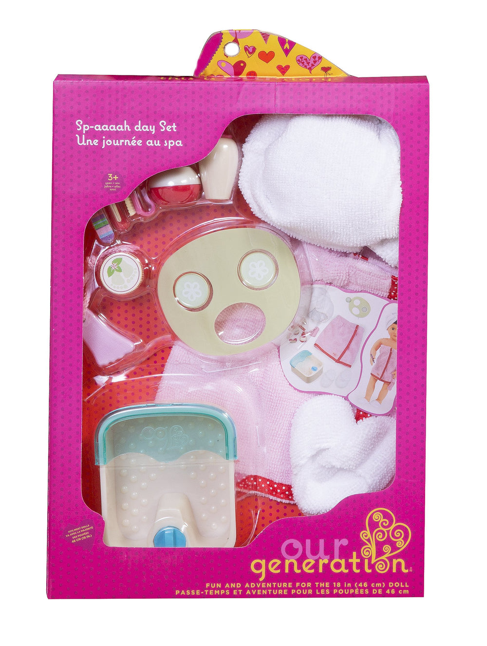 Our Generation Spa Day Set spa accessories for pretend pampering play.