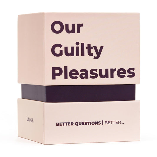 Our Guilty Pleasures couples card game cover invites cozy date night with 120 cards.