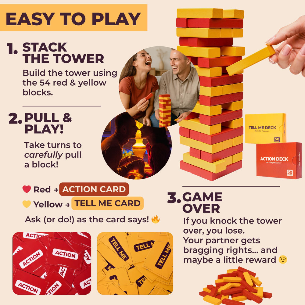 Our Guilty Pleasures pull-out game romantic-night setup for intimate couple moments.