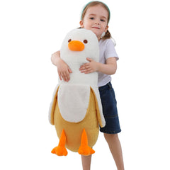OurHonor banana duck pillow in soft pp cotton for cozy hugs and reading.