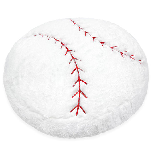 OurHonor baseball plush 18inch front view shows durable stitching and cozy cushioning.