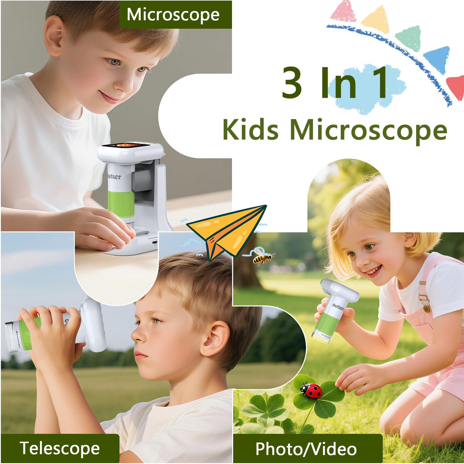 OUTACT Kids Microscope closeup lens highlights magnification and micro details