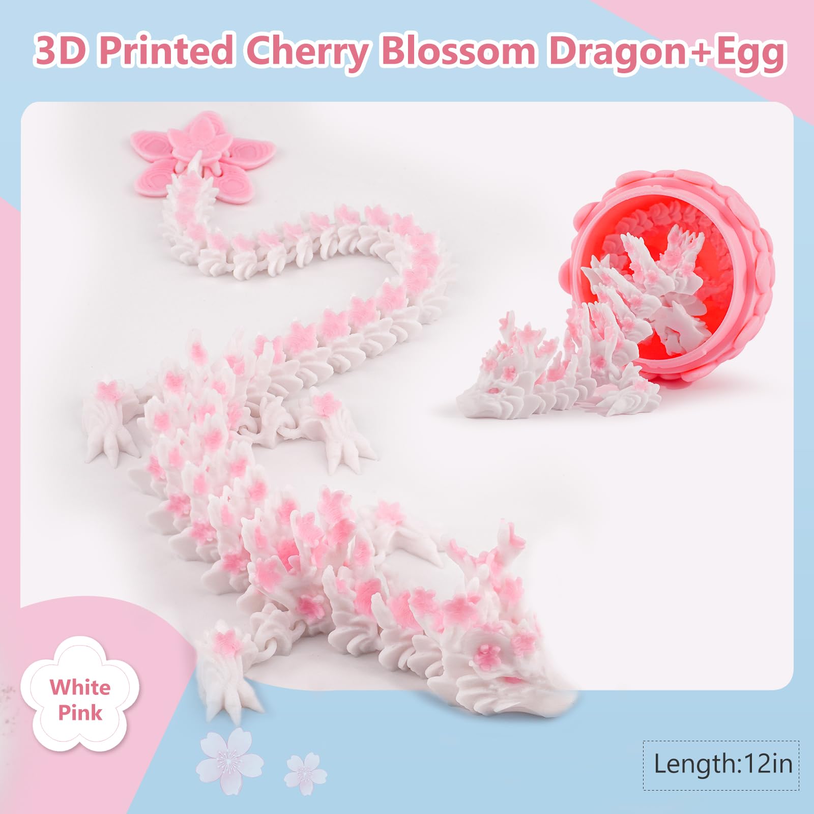 Outgoto 3D dragon egg with cherry blossom pink finish for dynamic posing.