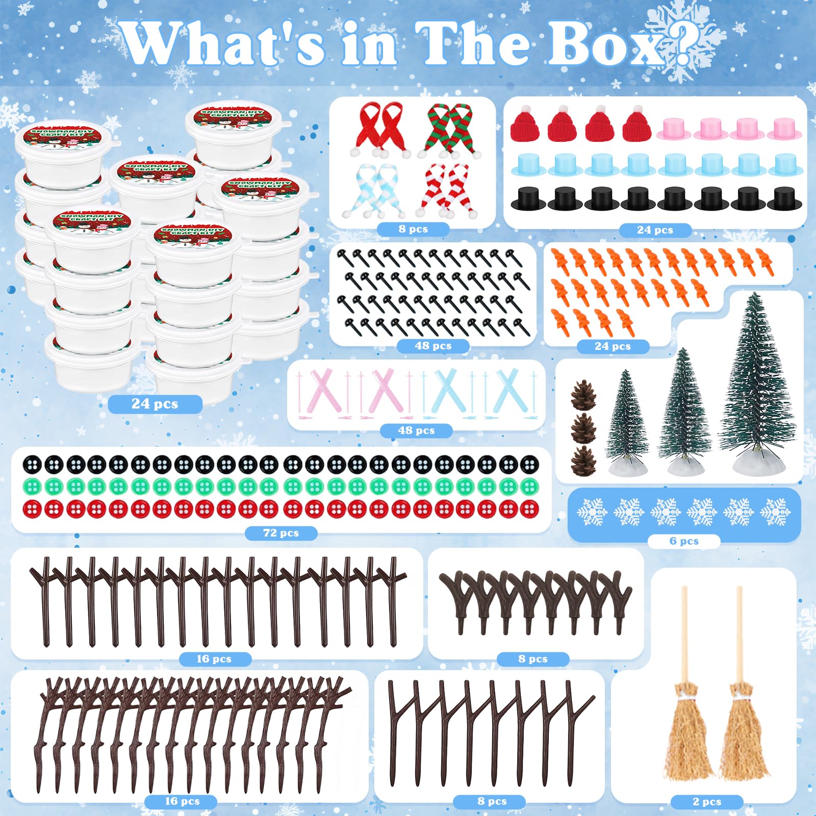 Outivity snowman kit accessories in vibrant colors for creative outfits.