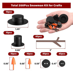 Outivity Snowman Kit buttons: 120 black buttons for versatile snowman designs.