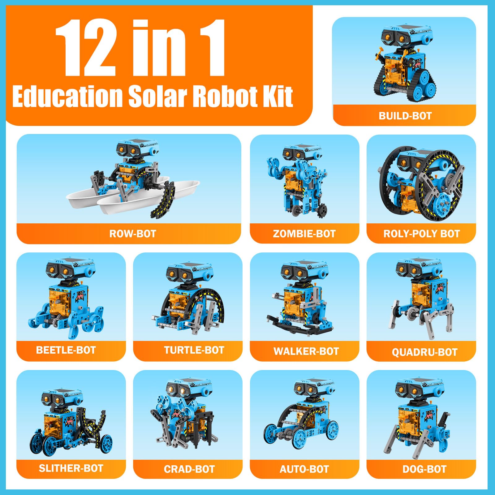 OUTOGO STEM Solar Robot ABS body crafted for safe, durable play