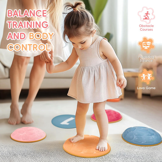 OUTREE balance stones with non-slip bottom stay stable on carpet or grass.