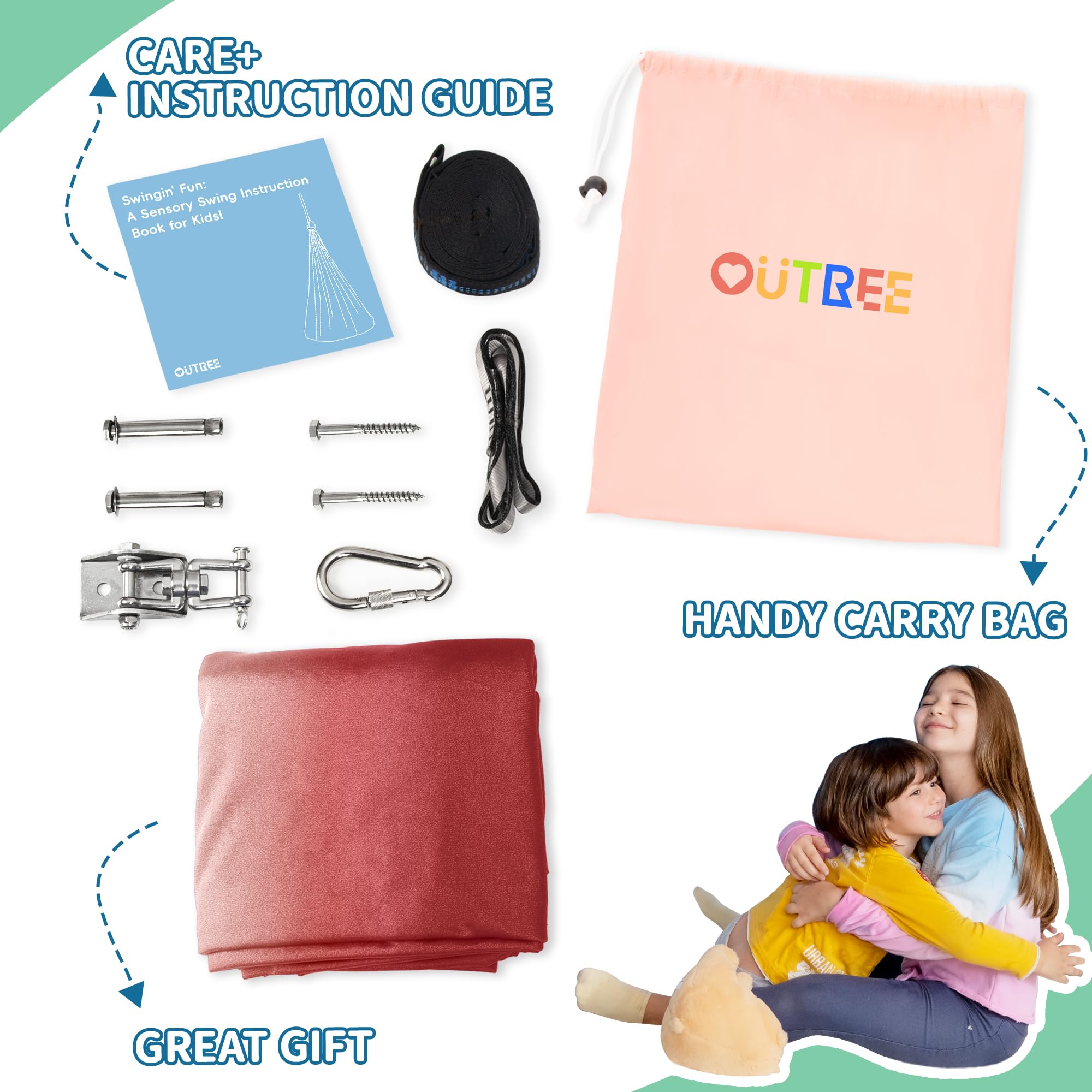 OUTREE hardware kit included enables quick, tool-free setup with multiple hanging options