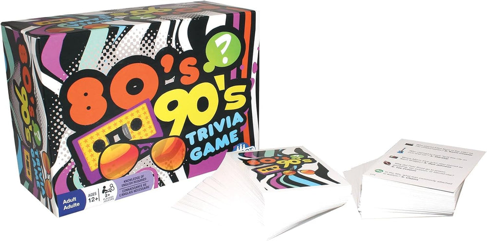 Outset Media 80s 90s Trivia box display for group fun.