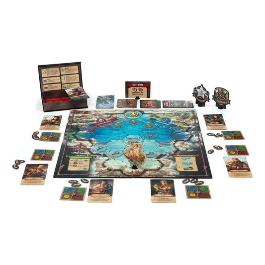 Outset Media Feed The Kraken Essential Edition game setup shows quick-start components.
