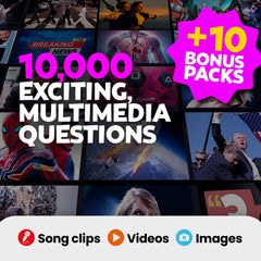 Outsmarted 10,000-plus question library visual emphasizing up-to-date content