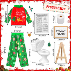 Outus Christmas doll mini toilet prop for playful holiday scenes