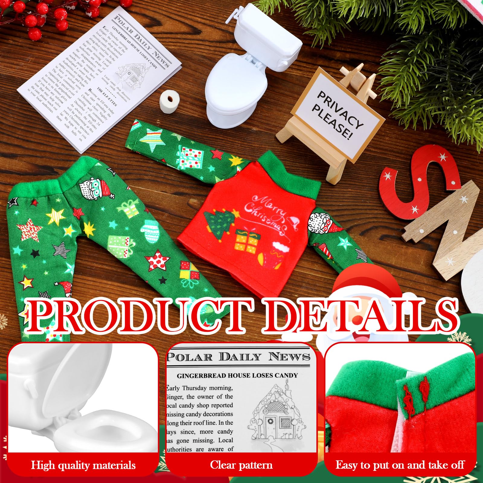 Outus Christmas doll newspaper prop for festive storytelling