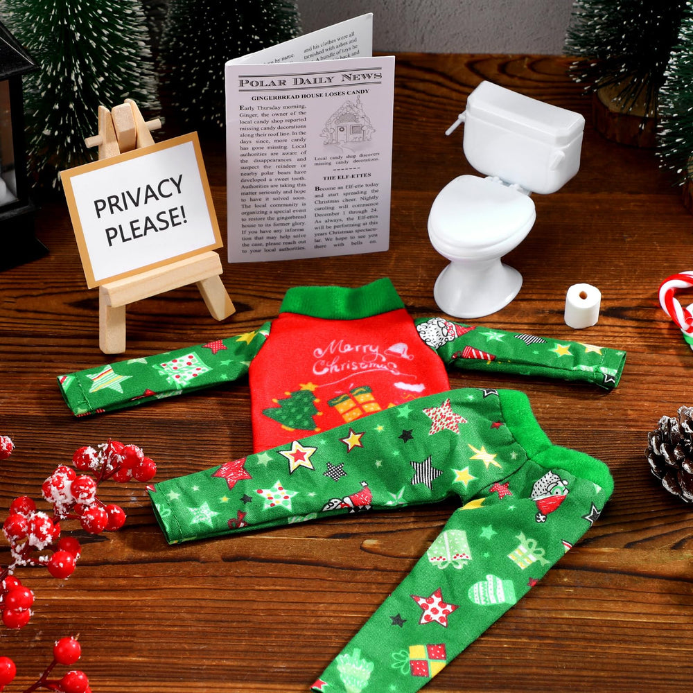 Outus Christmas doll toilet paper roll as a holiday prop