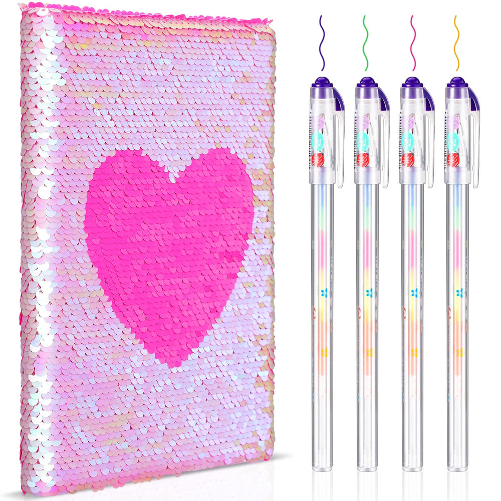 Outus Sequin Girls Journal with flip sequins on the cover for colorful doodling.