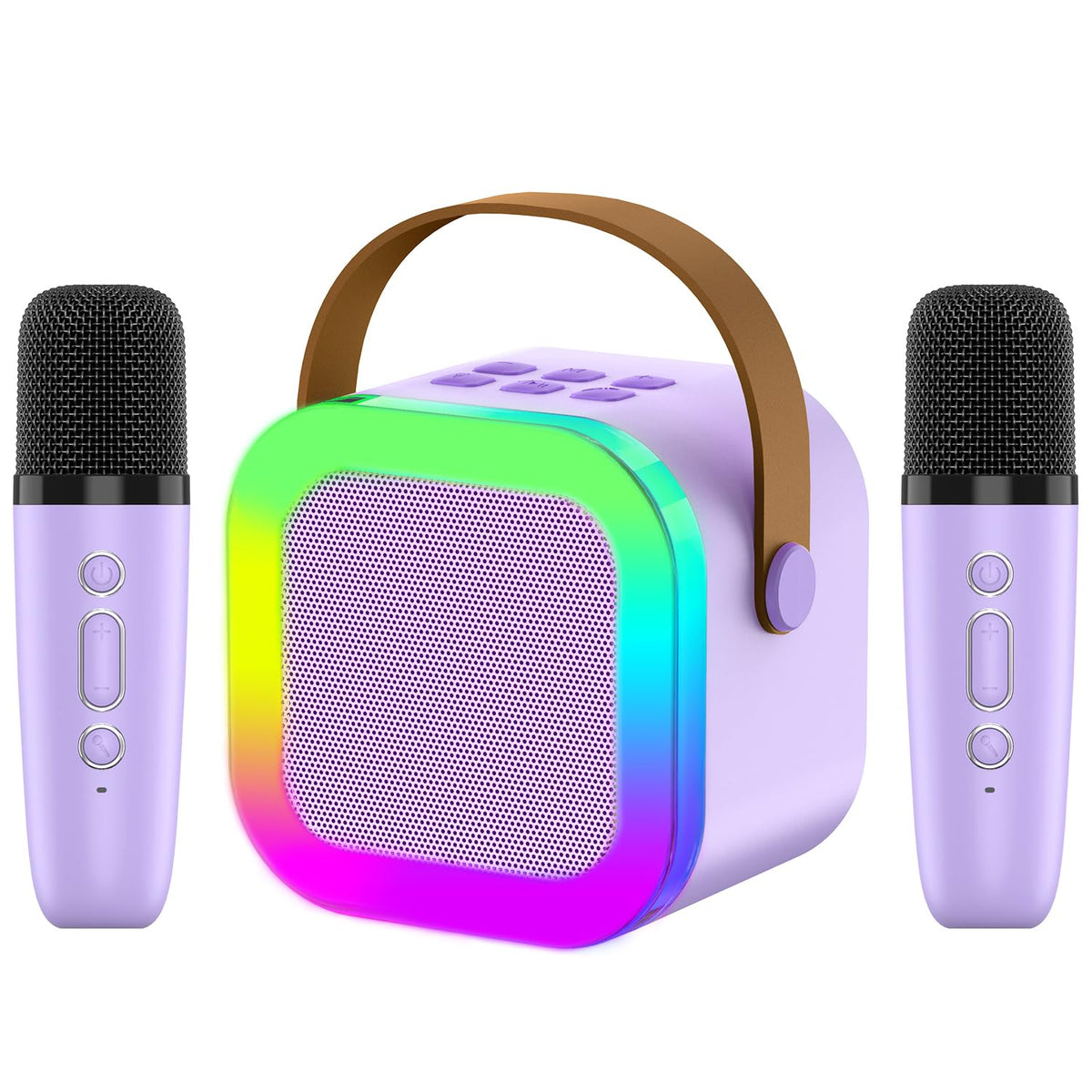 OUTUVAS Kids Karaoke Machine front view highlighting child-friendly design for simple, fun sing-alongs