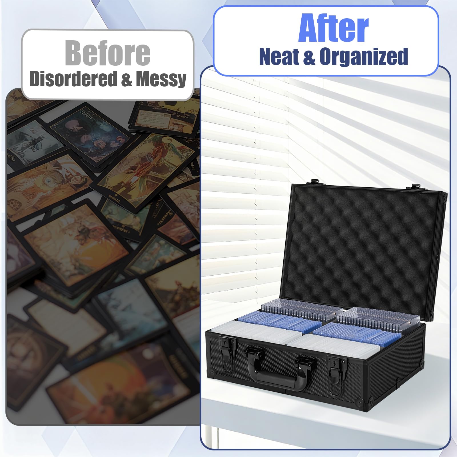 OUUTMEE toploader storage box with locking clasps ensuring secure transport