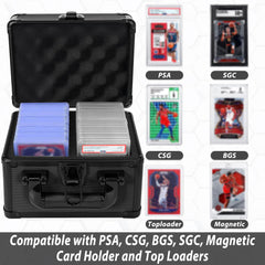 OUUTMEE trading card storage box is compatible with PSA, CSG, and BGS slabs.
