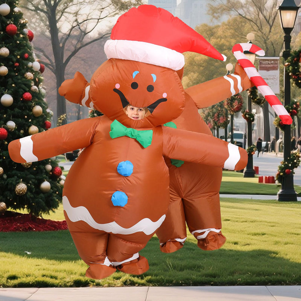 OVIFM Gingerbread costume worn by child, easy movement for trick-or-treat.