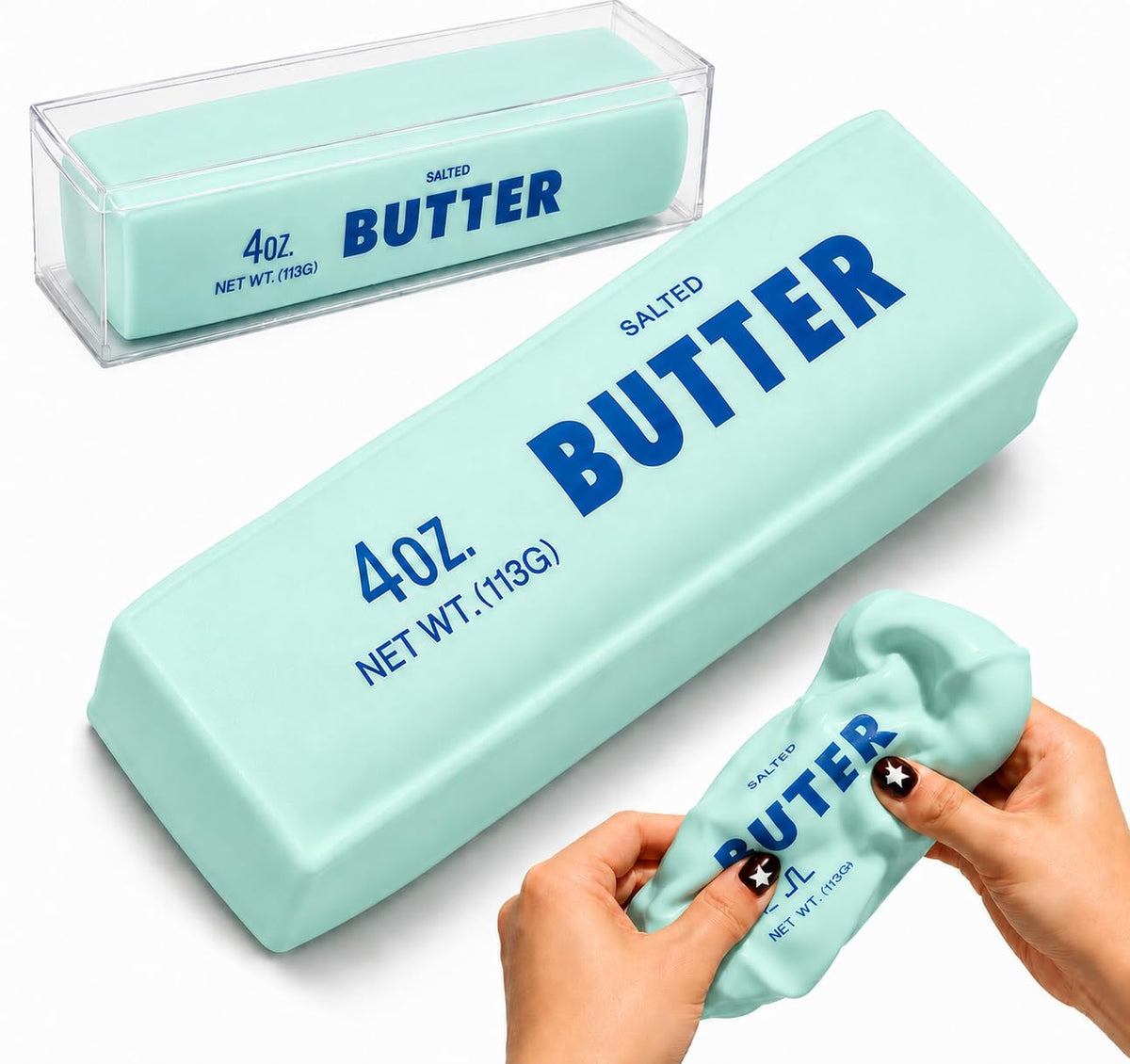 OvOHapia crunchy blue butter front view showing compact design and visual appeal