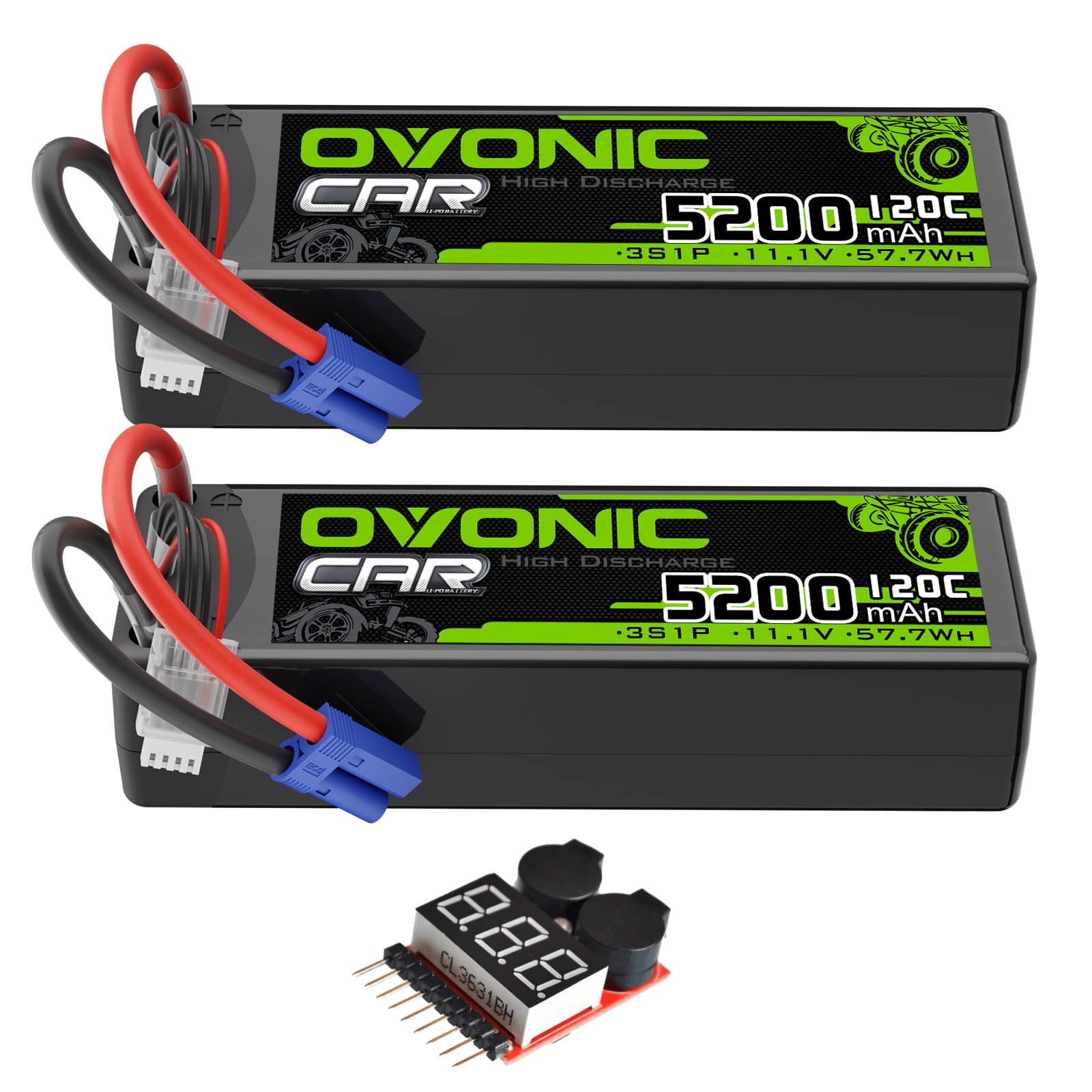 OVONIC 3S LiPo battery with EC5 connector for solid RC power.