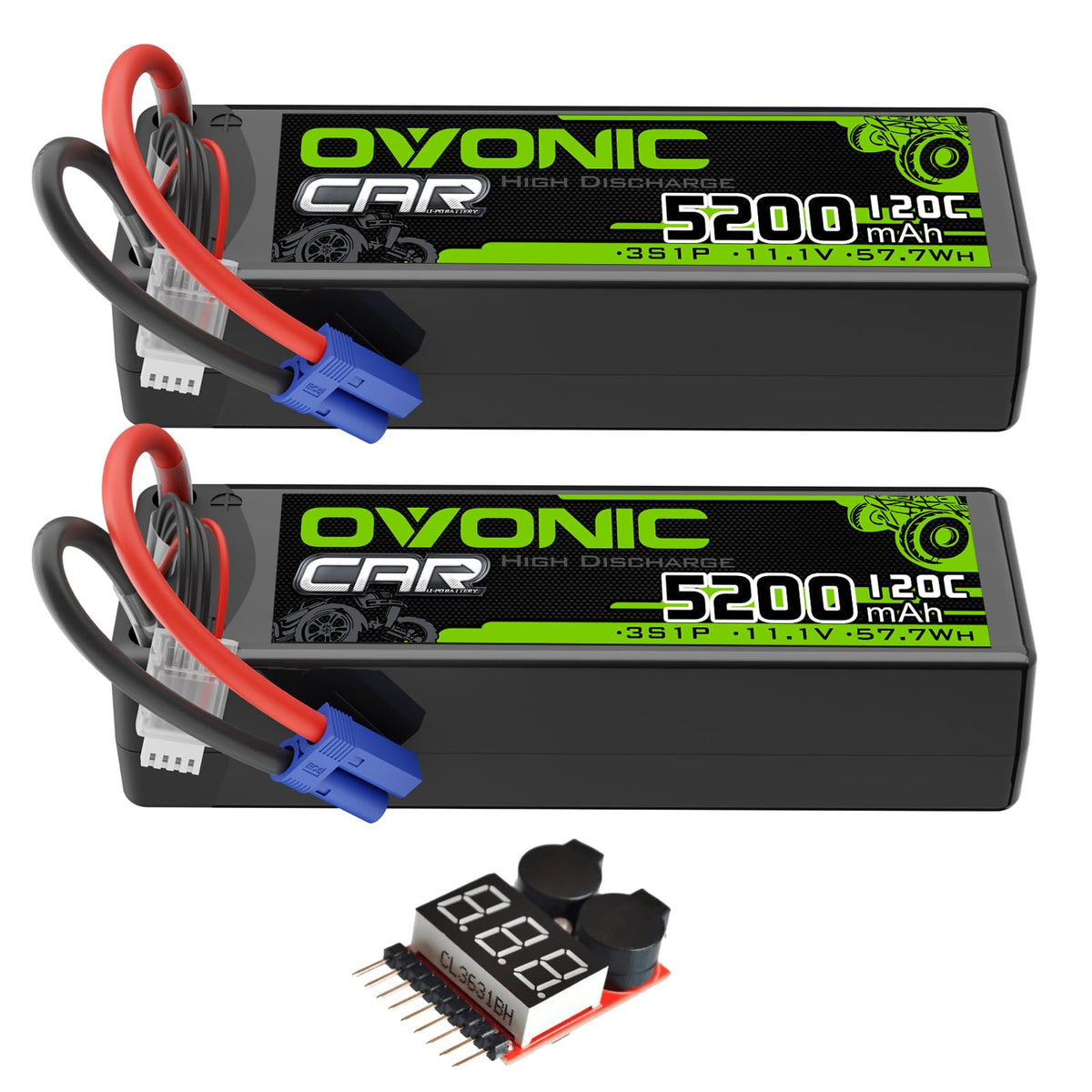 OVONIC 3S LiPo battery with EC5 connector for solid RC power.