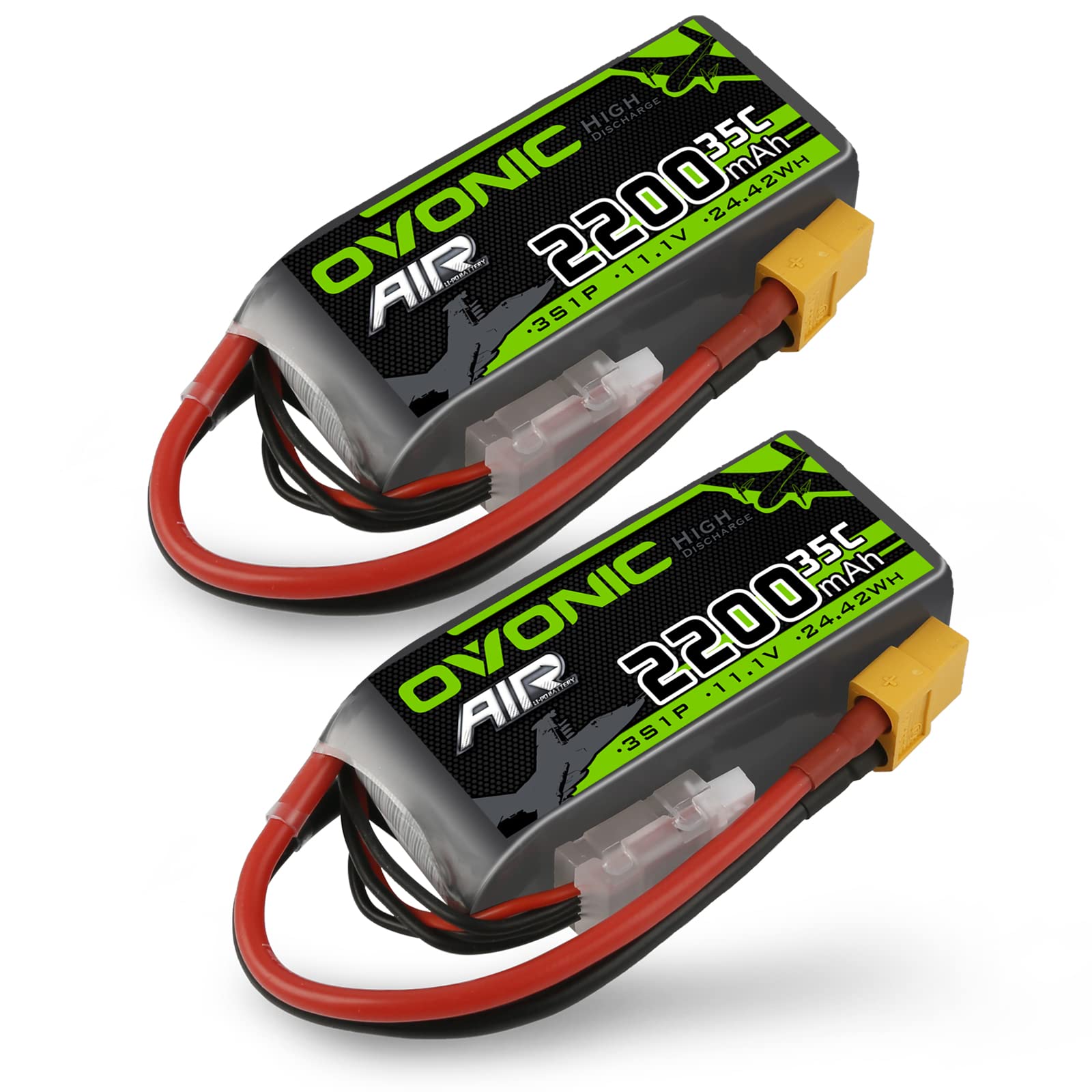 OVONIC 3S LiPo battery 2200mAh for longer RC drone flights.